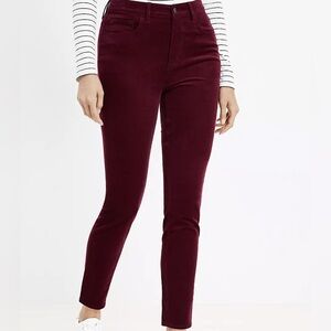 Loft Modern Skinny Burgundy Pants